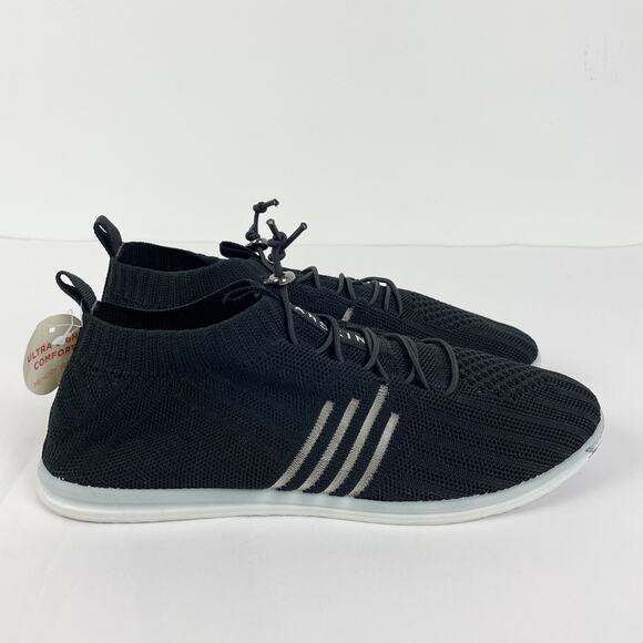 Danskin Womens Active Lace Knit Sneakers 8 Black Ultralight Comfort Running NWOB - Picture 2 of 11